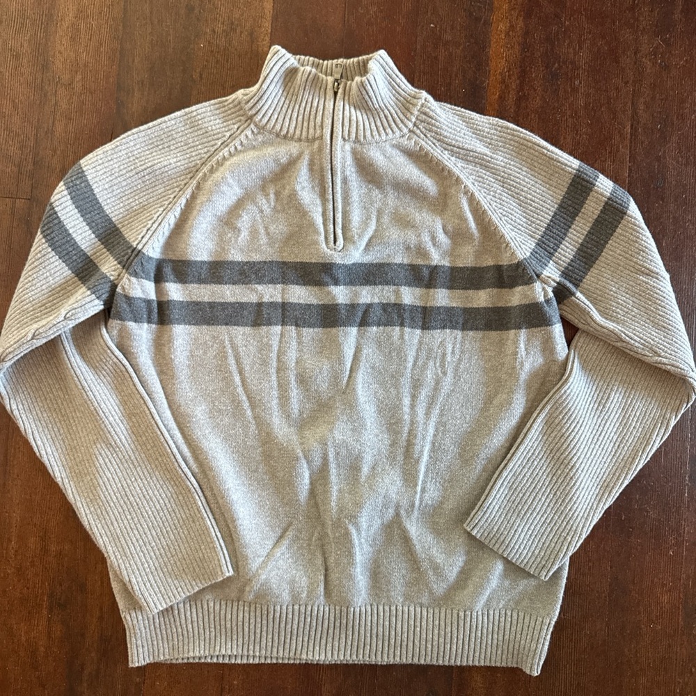 Men's Gray Striped Sweater